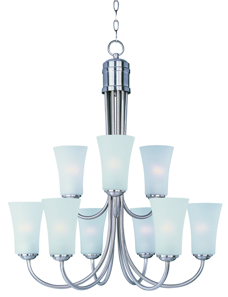 Maxim 10046FTSN Logan Nine Light Chandelier, Satin Nickel Main Image.jpg