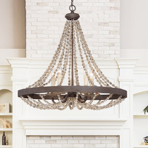 Savoy House 7-7406-5-39 Five Light Pendant, Fossil Stone (2)