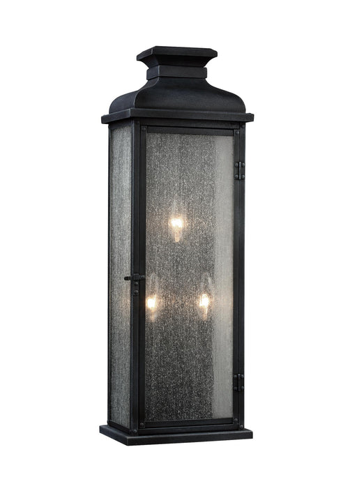 Visual Comfort Studio OL11102DWZ Pediment Three Light Lantern, Dark Weathered Zinc Main Image.jpg
