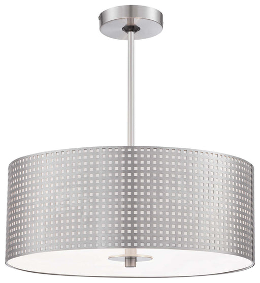 George Kovacs P5743-084 Grid Three Light Pendant, Brushed Nickel Main Image.jpg