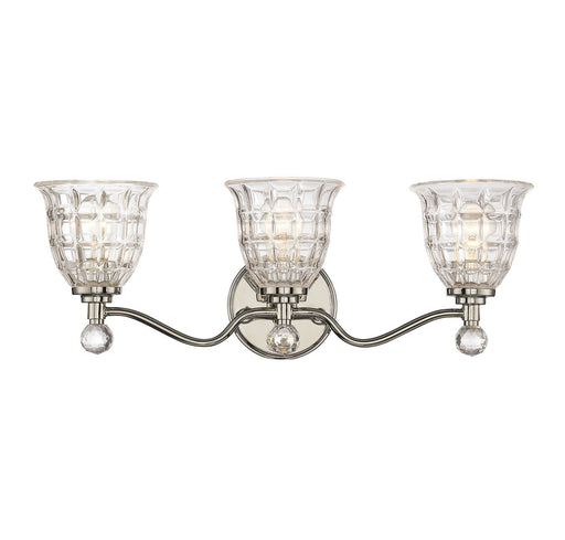 Savoy House 8-880-3-109 Three Light Bath Bar, Polished Nickel