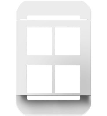 adorne® AC4PFW1 4-Port Frame, White Main Image.jpg