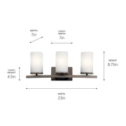 Kichler 45497OZ Three Light Bath, Olde Bronze (2)
