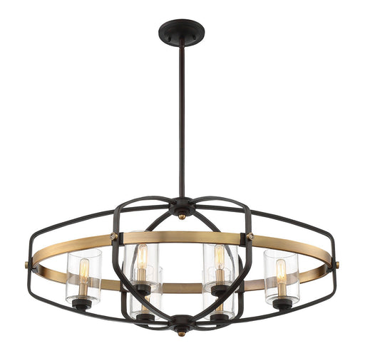 Savoy House 1-8042-6-79 Six Light Linear Chandelier, English Bronze/Warm Brass (2)
