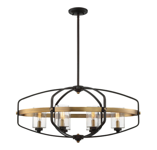 Savoy House 1-8042-6-79 Six Light Linear Chandelier, English Bronze/Warm Brass