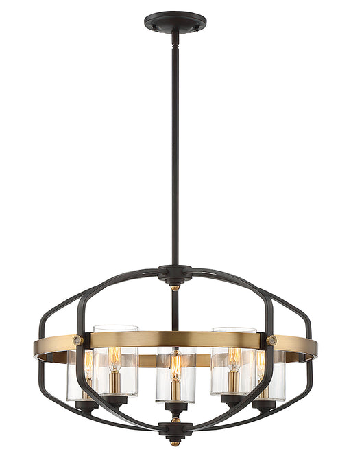 Savoy House 7-8041-5-79 Five Light Pendant, English Bronze/Warm Brass