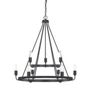 Capital Lighting 420091MB Tanner Nine Light Chandelier, Matte Black Main Image.jpg