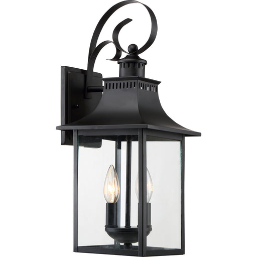 Quoizel CCR8408K Chancellor Two Light Outdoor Wall Lantern, Mystic Black Main Image.jpg