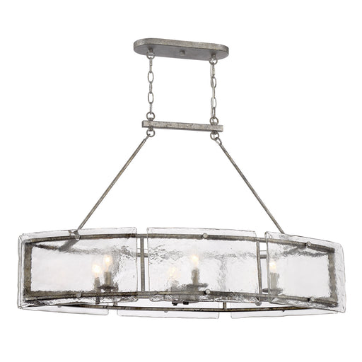 Quoizel FTS638MM Fortress Six Light Island Chandelier, Mottled Silver Main Image.jpg