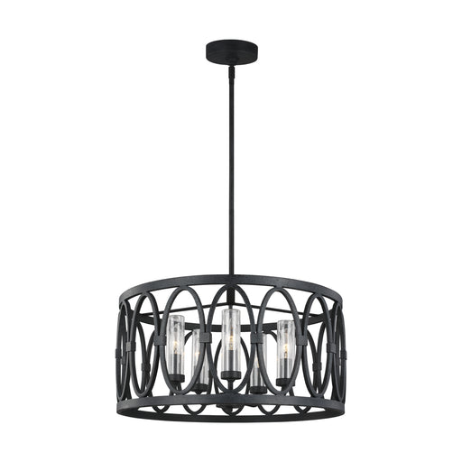Visual Comfort Studio OLF3222/5DWZ Patrice Five Light Outdoor Chandelier, Dark Weathered Zinc Main Image.jpg