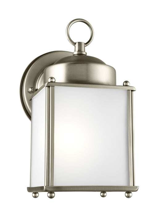 Generation Lighting 8592001EN3-965 New Castle One Light Outdoor Wall Lantern, Antique Brushed Nickel Main Image.jpg