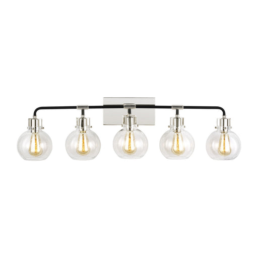 Visual Comfort Studio VS24405PN/TXB Clara Five Light Vanity, Polished Nickel/Textured Black Main Image.jpg