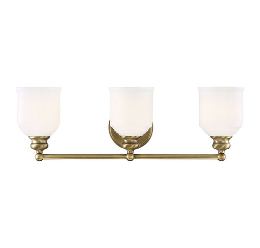 Savoy House 8-6836-3-322 Three Light Bath Bar, Warm Brass