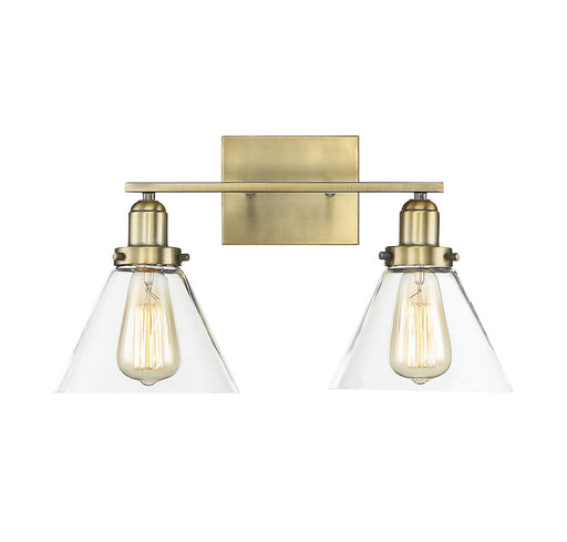 Savoy House 8-9130-2-322 Two Light Bath Bar, Warm Brass