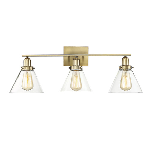 Savoy House 8-9130-3-322 Three Light Bath Bar, Warm Brass