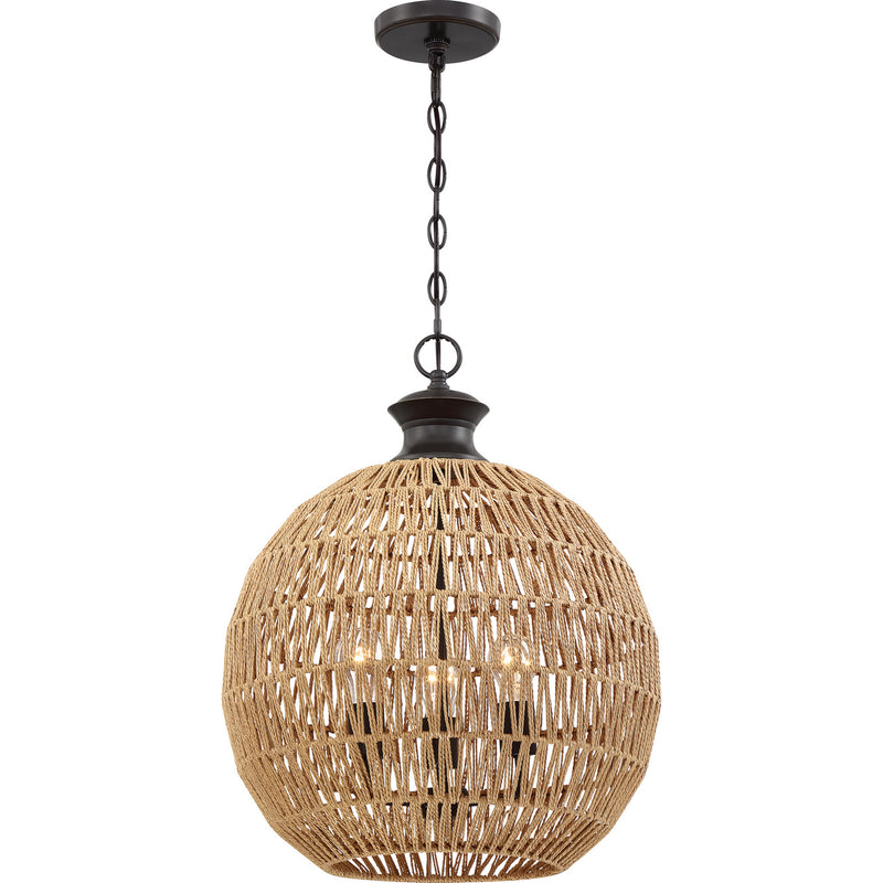 Quoizel QF4034PN Casablanca Three Light Pendant, Palladian Bronze Main Image.jpg