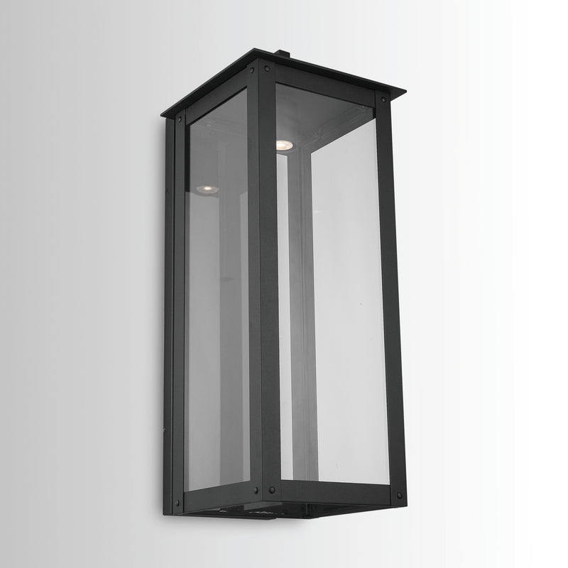 Capital Lighting 934642BK-GL Hunt One Light Outdoor Wall Lantern, Black Alternate Image 3.jpg