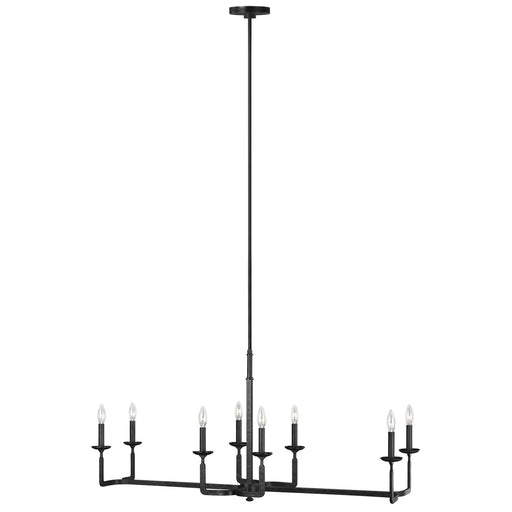 Generation Lighting F3292/8AI Ansley Eight Light Linear Chandelier, Aged Iron Main Image.jpg