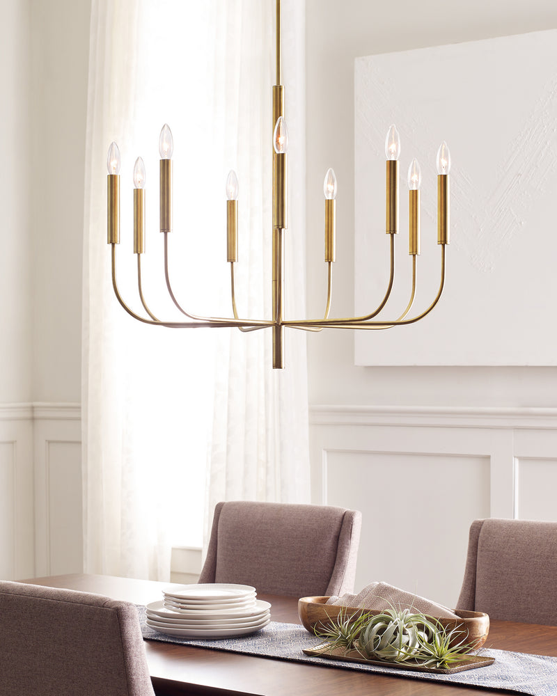 Visual Comfort Studio EC1009BBS Brianna Nine Light Chandelier, Burnished Brass Alternate Image 3.jpg