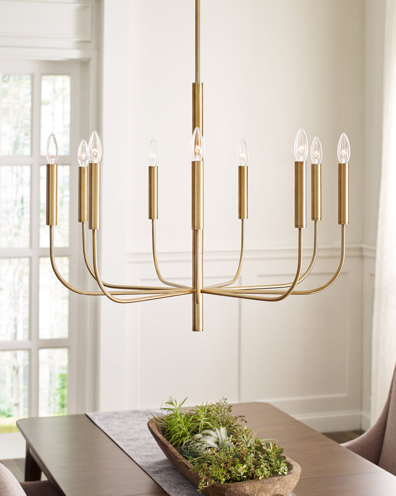 Visual Comfort Studio EC1009BBS Brianna Nine Light Chandelier, Burnished Brass Alternate Image 4.jpg