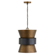 Capital Lighting 330416PZ Loren One Light Pendant, Patinaed Brass and Dark Zinc Main Image.jpg