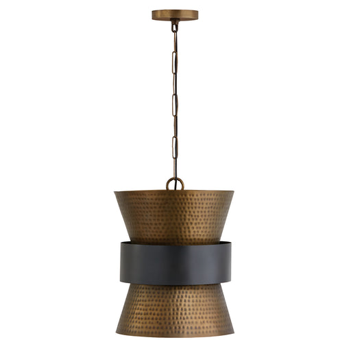 Capital Lighting 330416PZ Loren One Light Pendant, Patinaed Brass and Dark Zinc Main Image.jpg