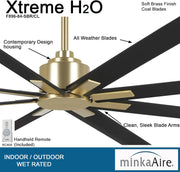 Minka-Aire F896-84-SBR/CL Xtreme H2O 84" Outdoor Ceiling Fan, Soft Brass and Coal Alternate Image.jpg