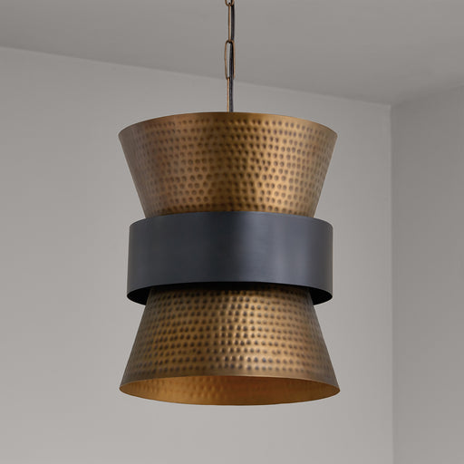 Capital Lighting 330416PZ Loren One Light Pendant, Patinaed Brass and Dark Zinc Alternate Image.jpg