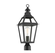 Savoy House 5-724-153 One Light Post Lantern, Black w/Gold Highlights (4)