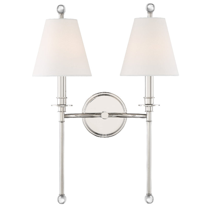 Crystorama RIV-383-PN Riverdale Two Light Wall Sconce Polished Nickel Alternate Image 4.jpg