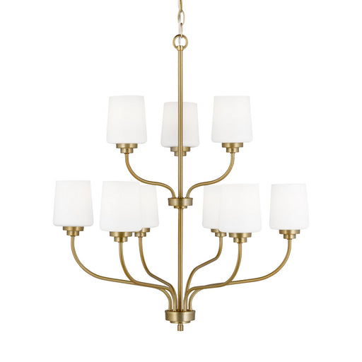 Generation Lighting 3102809-848 Windom Nine Light Chandelier, Satin Brass Alternate Image.jpg