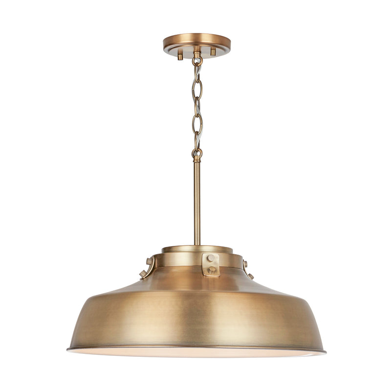 Capital Lighting 9D328A One Light Pendant, Aged Brass (3)