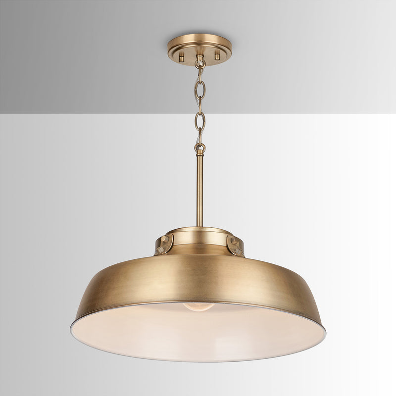 Capital Lighting 9D328A One Light Pendant, Aged Brass (4)