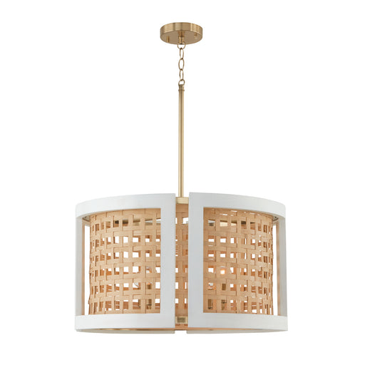 Capital Lighting 344341WM Lola Four Light Pendant, Flat White and Matte Brass Alternate Image.jpg
