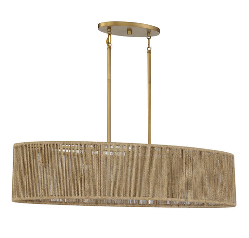 Savoy House 1-1738-5-320 Five Light Chandelier, Warm Brass/Rope (2)