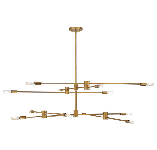 Savoy House 1-7001-12-322 12 Light Chandelier, Warm Brass (2)