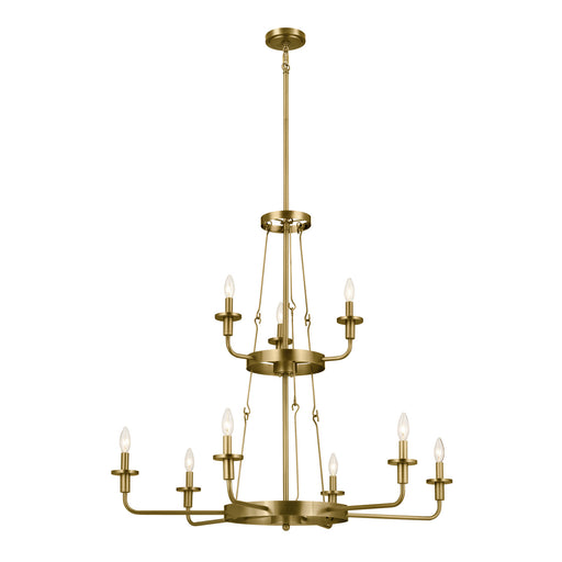 Kichler 52452NBR Nine Light Chandelier, Natural Brass (2)