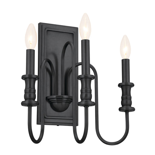 Kichler 52473BK Three Light Wall Sconce, Black (2)