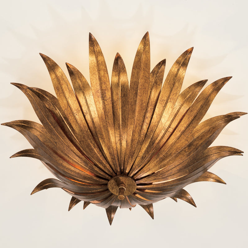 Capital Lighting 249531AG Three Light Dual Mount Semi Flush/Pendant, Antique Gold (3)