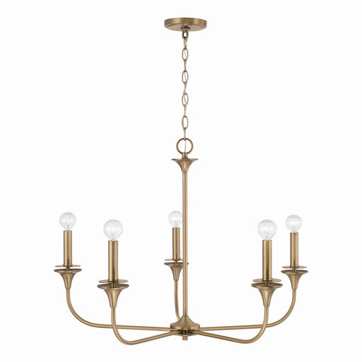 Capital Lighting 448951AD Presley Five Light Chandelier, Aged Brass Alternate Image.jpg