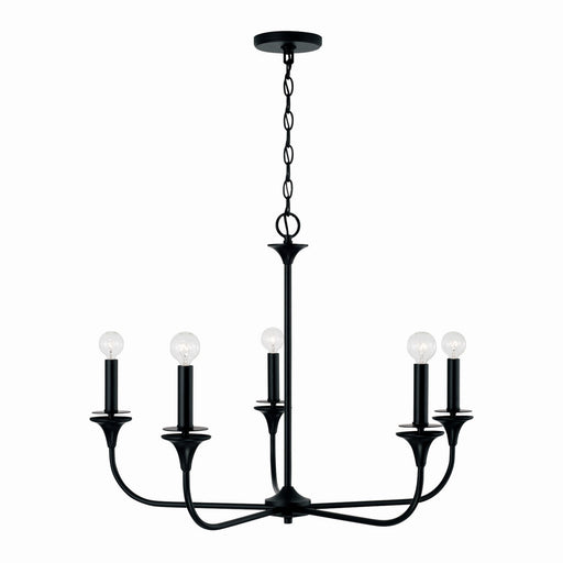 Capital Lighting 448951MB Presley Five Light Chandelier, Matte Black Alternate Image.jpg