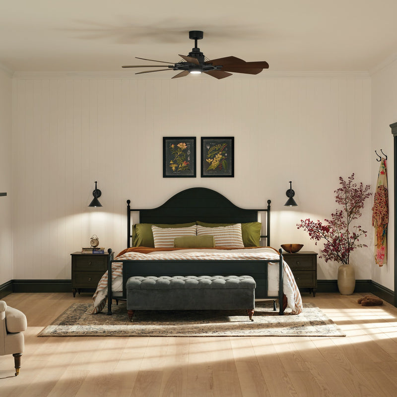 Kichler 300260DBK 60"Ceiling Fan, Distressed Black (6)