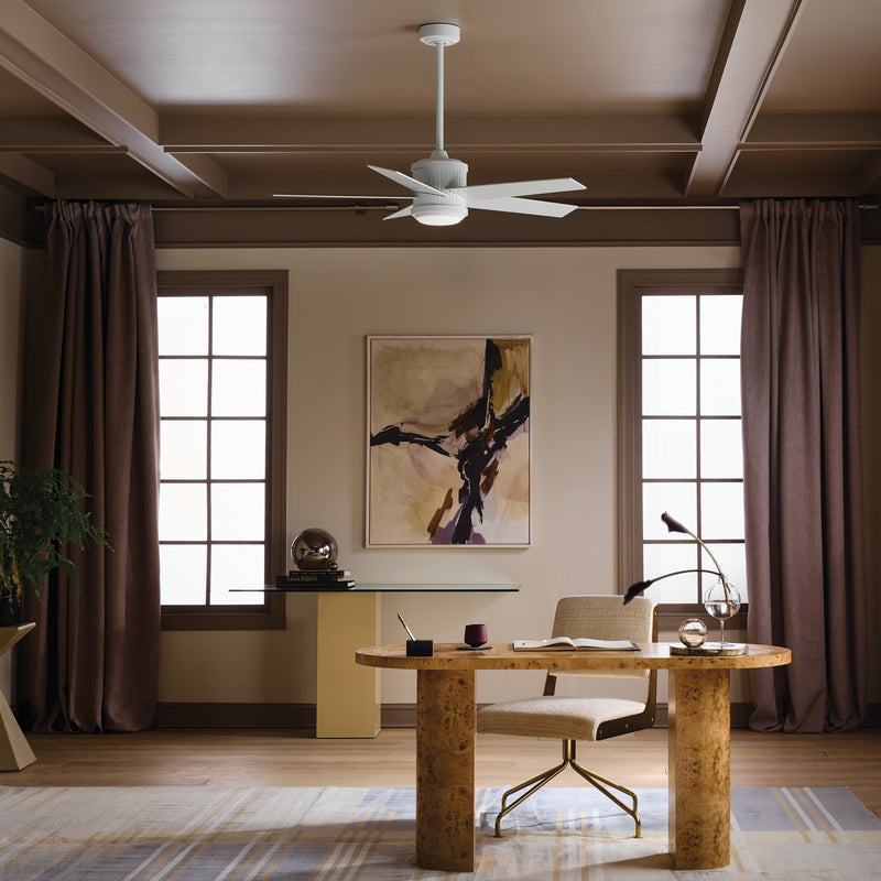 Kichler 300048MWH 48"Ceiling Fan, Matte White (6)