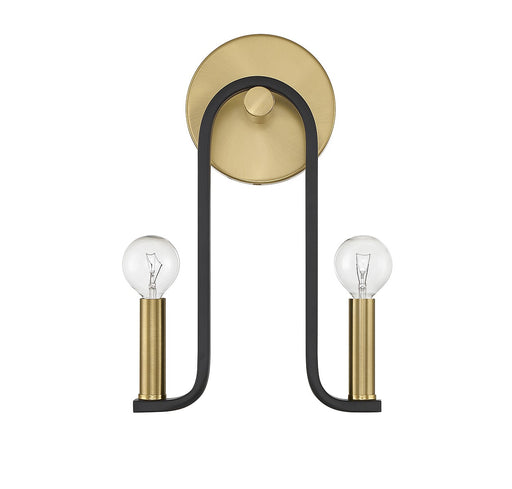 Savoy House 9-5531-2-143 Two Light Wall Sconce, Matte Black w/Warm Brass (2)