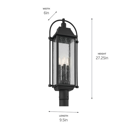 Kichler 49717BKT Four Light Outdoor Post Mount, Textured Black (2)