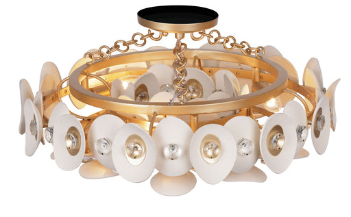Metropolitan N1863-760 Niu Three Light Semi Flush Mount, Coconut Shell Gold / Coconut Shell White Alternate Image.jpg