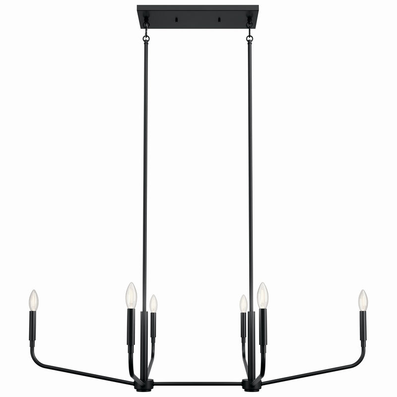 Kichler 52721BK Six Light Linear Chandelier, Black (2)
