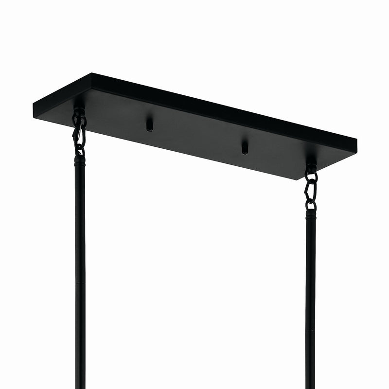 Kichler 52721BK Six Light Linear Chandelier, Black (4)