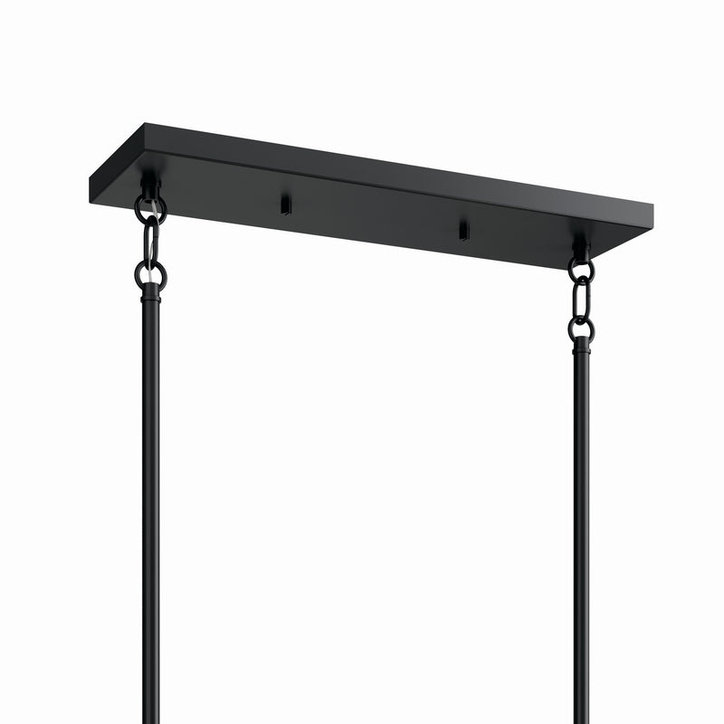 Kichler 52721BK Six Light Linear Chandelier, Black (5)