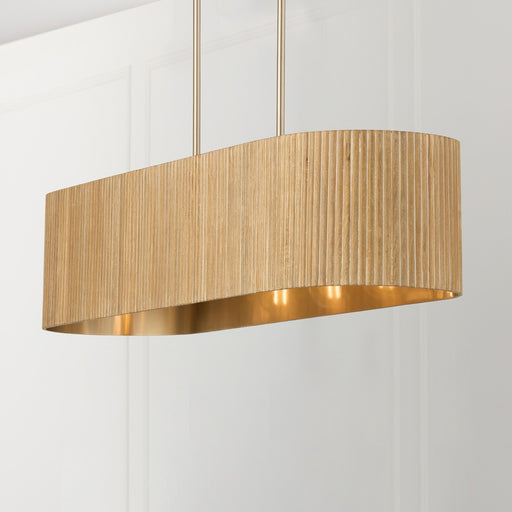 Capital Lighting 850751WS Five Light Island Pendant, White Wash and Matte Brass (2)